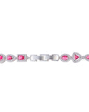 Conjunto Colar Riviera Mix Rubi Cravejado Cristal com Fecho Italiano - 40 cm