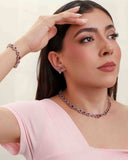 Pulseira Riviera Mix Rubi Cravejada Cristal com Fecho Italiano
