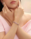 Pulseira Riviera Mix Rubi Cravejada Cristal com Fecho Italiano