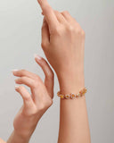 Pulseira Riviera Mix Citrino Cravejada Cristal com Fecho Italiano