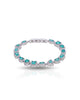 Pulseira Riviera Mix Água Marinha Cravejada Cristal com Fecho Italiano