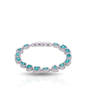 Pulseira Riviera Mix Água Marinha Cravejada Cristal com Fecho Italiano
