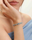 Pulseira Riviera Mix Azul Sky Cravejada Cristal com Fecho Italiano