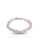 Pulseira Riviera Mix Quartzo Rosa Cravejada Cristal com Fecho Italiano