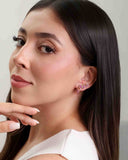 Ear Cuff Rubi Cravejado Cristal com Gota Pendente