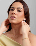 Choker Dupla Veneziana Pontos de Luz Facetado Cristal