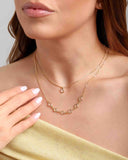 Choker Dupla Veneziana Pontos de Luz Facetado Cristal