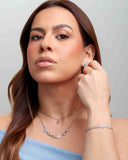 Choker Dupla Veneziana Pontos de Luz Facetado Cristal