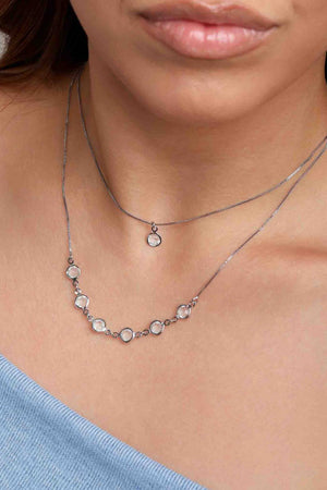 Choker Dupla Veneziana Pontos de Luz Facetado Cristal