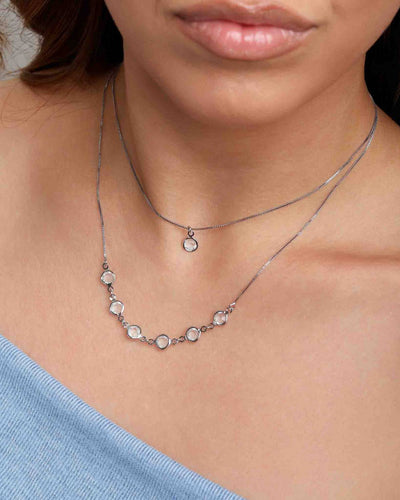 Choker Dupla Veneziana Pontos de Luz Facetado Cristal