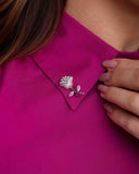 Broche Flor Cravejado Cristal