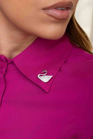 Broche Cisne Cravejado Cristal