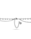 Choker Dupla Pérolas e Corrente Plaquinhas Achatadas