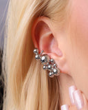 Brinco Ear Cuff Híbrido Bolinhas Irregulares Lisas