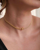 Chocker Corrente Modelo Cartier com Bolinha Lisa