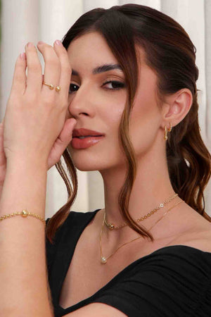 Pulseira Corrente Modelo Cartier com Bolinha Lisa