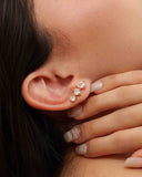 Brinco Ear Cuff Trio Pontos de Luz Cristal
