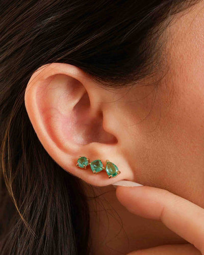 Brinco Ear Cuff Trio Pontos de Luz Turmalina