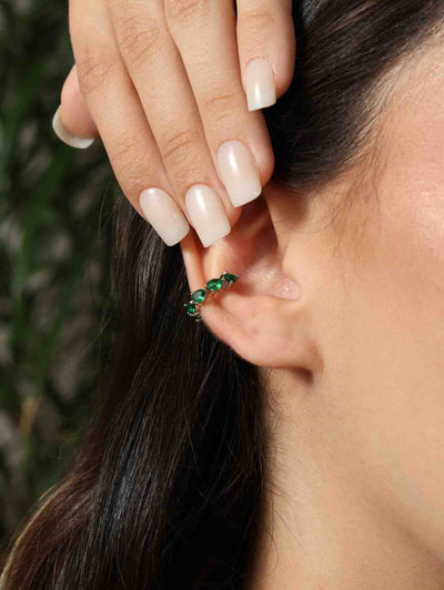 Piercing Fake Gotas Cravejadas Esmeralda