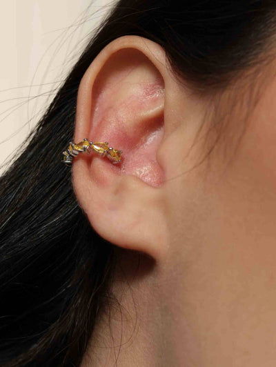 Piercing Fake Gotas Cravejadas Citrino