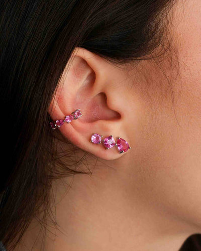 Piercing Fake Gotas Cravejadas Rosa
