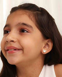 Brinco Infantil Borboleta Esmaltada Branca