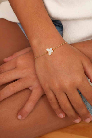 Pulseira Infantil Borboleta Esmaltada Branca