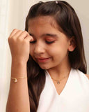 Pulseira Infantil com Bolinhas e Pingentes Uva e Ponto Luz Fucsia Rosa