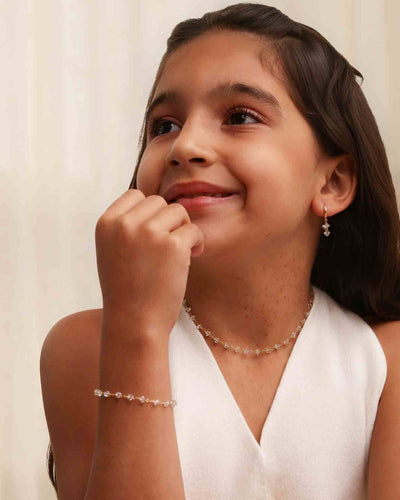 Pulseira Infantil com Elos e Cristais Lapidados