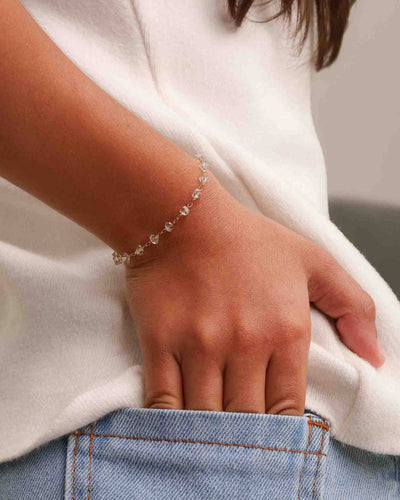 Pulseira Infantil com Elos e Cristais Lapidados