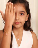 Conjunto Infantil Coroa Princesa Esmaltada Rosa