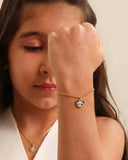 Pulseira Infantil Panda Esmaltado Branco Detalhes Preto