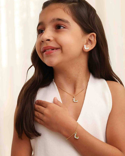 Pulseira Infantil Lhama Esmaltado Branco com Detalhes Coloridos