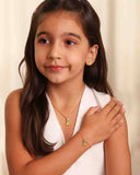 Pulseira Infantil Princesa Vestido Esmaltado Amarelo e Azul