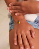 Pulseira Infantil Princesa Vestido Esmaltado Amarelo e Azul