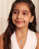 Conjunto Infantil Princesa Vestido Esmaltado Azul