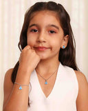 Pulseira Infantil Princesa Vestido Esmaltado Azul