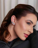 Brinco Ear Cuff Carre Quadrado Azul Sky com Tarraxa Virgula