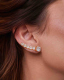 Conjunto Ponto de Luz Quadrado Cristal Veneziana e Brincos