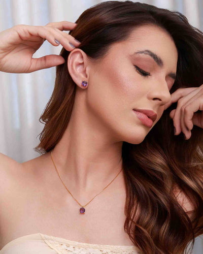 Conjunto Ponto de Luz Quadrado Ametista