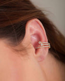 Piercing Fake Triplo com Estrela Cravejado Cristal