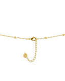 Colar Elos Bolinhas Diamantadas Pingente Coração Cravejado Cristal - 45 cm