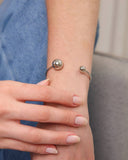 Bracelete 2 Bolas Aberto Liso