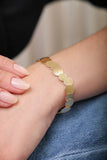 Pulseira Veneziana Achatada com Plaquinhas Escovadas Redondas