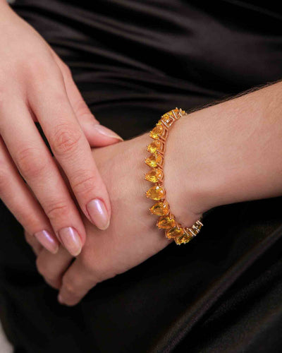 Pulseira Riviera Gota Citrino com Fecho Gaveta Click