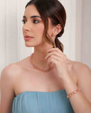 Pulseira Riviera Gota Fucsia Rosa com Fecho Gaveta Click