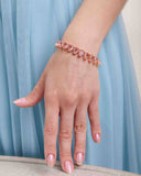 Pulseira Riviera Gota Fucsia Rosa com Fecho Gaveta Click