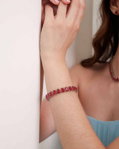 Pulseira Riviera Gota Rubi com Fecho Gaveta Click