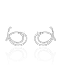 Ear Cuff Entrelaçado Liso 2.5 cm Ródio Branco