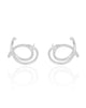 Ear Cuff Entrelaçado Liso 2.5 cm Ródio Branco